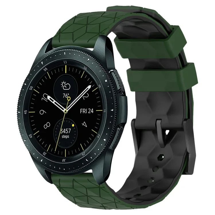 Bracelet de montre en silicone bicolore à motif de football de 20 mm, pour Samsung Galaxy Watch Active 2 44 mm, pour Samsung Galaxy Watch 42 mm
