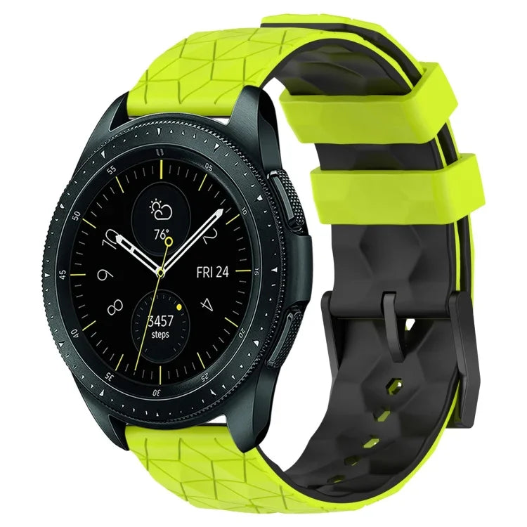 Bracelet de montre en silicone bicolore à motif de football de 20 mm, pour Samsung Galaxy Watch Active 2 44 mm, pour Samsung Galaxy Watch 42 mm