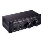 Contrôleur de volume commutateur 2 entrées 2 sorties, commutation de signal RCA vers signal équilibré XLR sans alimentation. Fournit interfaces RCA et XLR, réglage indépendant du volume des canaux L/R, adapté aux appareils nécessitant un réglage de volume