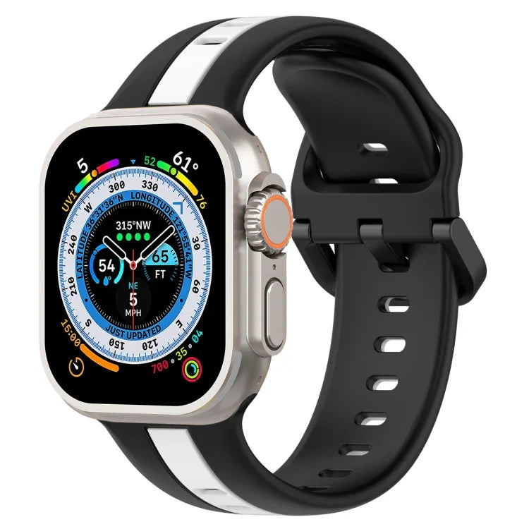 Bracelet de montre en silicone à boucle à double couleur, pour Apple Watch Ultra 49 mm, pour Apple Watch Series 8&7 45 mm, pour Apple Watch Series 8&7 41 mm