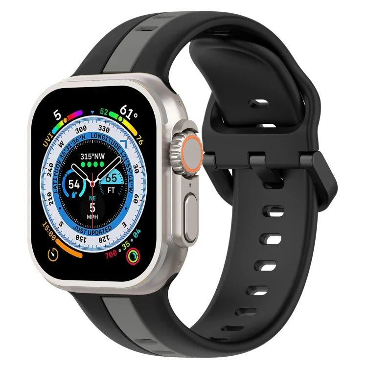 Bracelet de montre en silicone à boucle à double couleur, pour Apple Watch Ultra 49 mm, pour Apple Watch Series 8&7 45 mm, pour Apple Watch Series 8&7 41 mm
