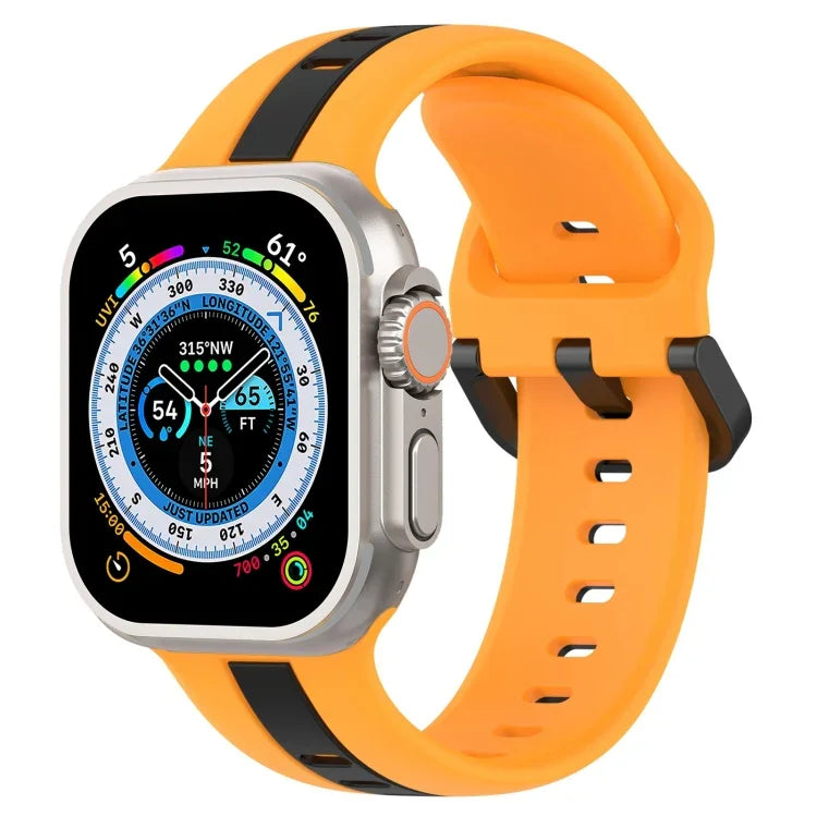 Bracelet de montre en silicone à boucle à double couleur, pour Apple Watch Ultra 49 mm, pour Apple Watch Series 8&7 45 mm, pour Apple Watch Series 8&7 41 mm