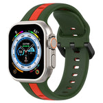 Bracelet de montre en silicone à boucle à double couleur, pour Apple Watch Ultra 49 mm, pour Apple Watch Series 8&7 45 mm, pour Apple Watch Series 8&7 41 mm