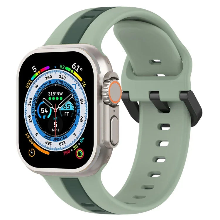 Bracelet de montre en silicone à boucle à double couleur, pour Apple Watch Ultra 49 mm, pour Apple Watch Series 8&7 45 mm, pour Apple Watch Series 8&7 41 mm
