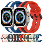 Bracelet de montre en silicone à boucle à double couleur, pour Apple Watch Ultra 49 mm, pour Apple Watch Series 8&7 45 mm, pour Apple Watch Series 8&7 41 mm