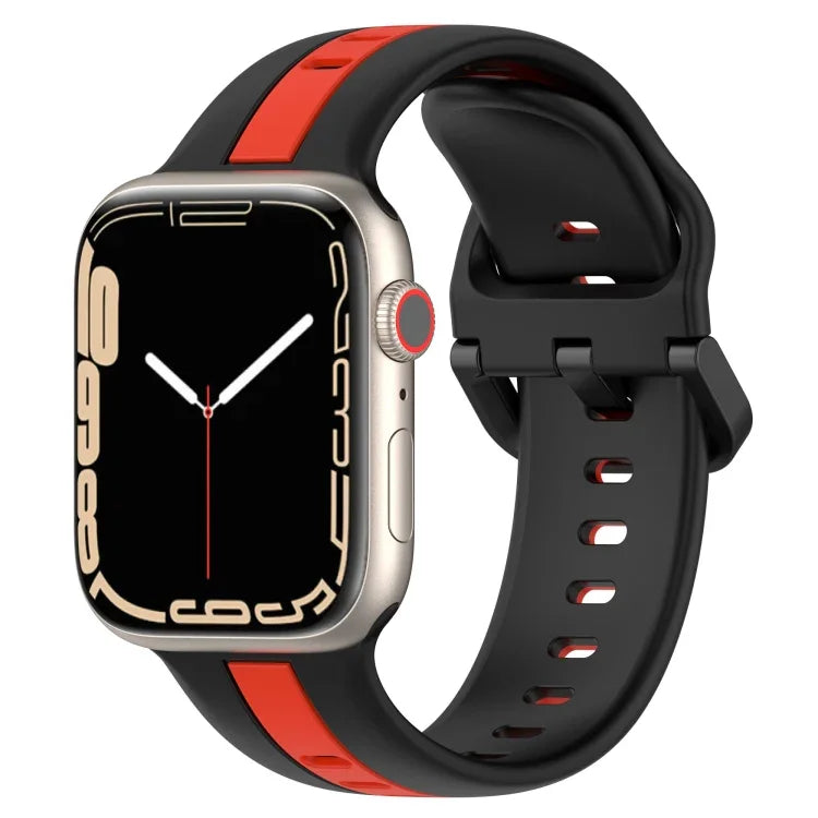 Bracelet de montre en silicone à boucle à double couleur, pour Apple Watch Ultra 49 mm, pour Apple Watch Series 8&7 45 mm, pour Apple Watch Series 8&7 41 mm