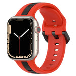 Bracelet de montre en silicone à boucle à double couleur, pour Apple Watch Ultra 49 mm, pour Apple Watch Series 8&7 45 mm, pour Apple Watch Series 8&7 41 mm