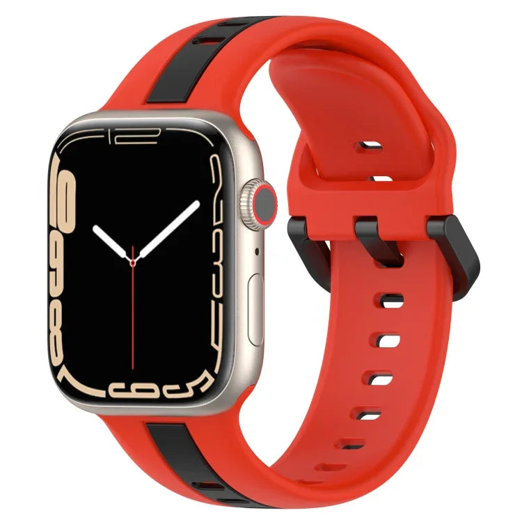 Bracelet de montre en silicone à boucle à double couleur, pour Apple Watch Ultra 49 mm, pour Apple Watch Series 8&7 45 mm, pour Apple Watch Series 8&7 41 mm