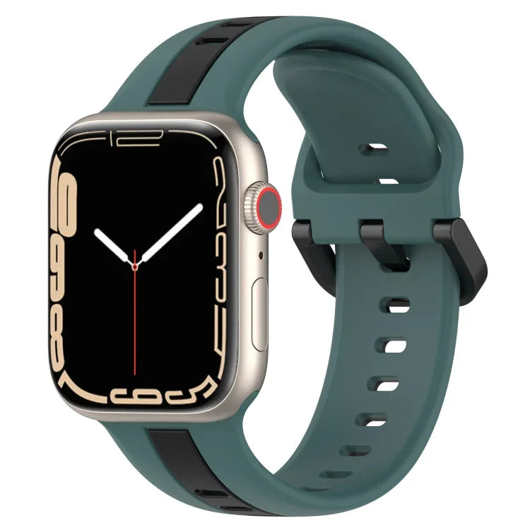 Bracelet de montre en silicone à boucle à double couleur, pour Apple Watch Ultra 49 mm, pour Apple Watch Series 8&7 45 mm, pour Apple Watch Series 8&7 41 mm