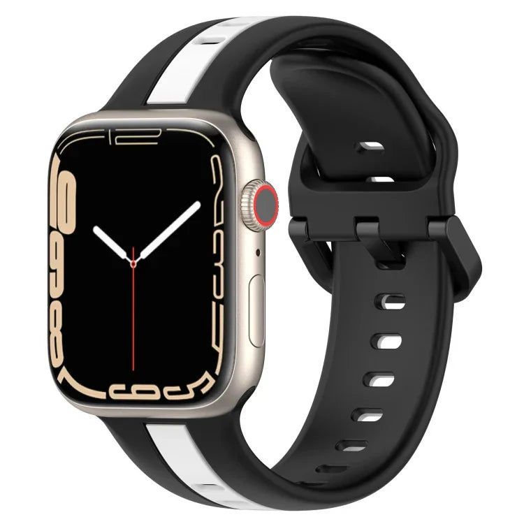 Bracelet de montre en silicone à boucle à double couleur, pour Apple Watch Ultra 49 mm, pour Apple Watch Series 8&7 45 mm, pour Apple Watch Series 8&7 41 mm