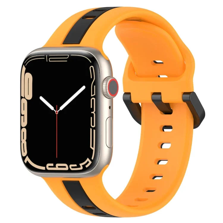 Bracelet de montre en silicone à boucle à double couleur, pour Apple Watch Ultra 49 mm, pour Apple Watch Series 8&7 45 mm, pour Apple Watch Series 8&7 41 mm