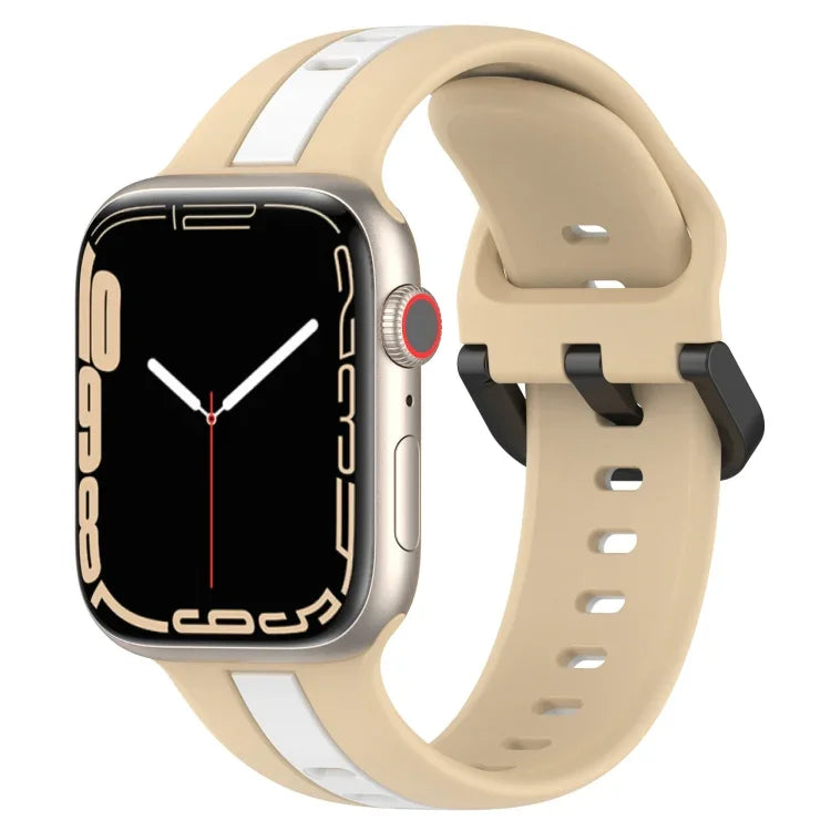 Bracelet de montre en silicone à boucle à double couleur, pour Apple Watch Ultra 49 mm, pour Apple Watch Series 8&7 45 mm, pour Apple Watch Series 8&7 41 mm