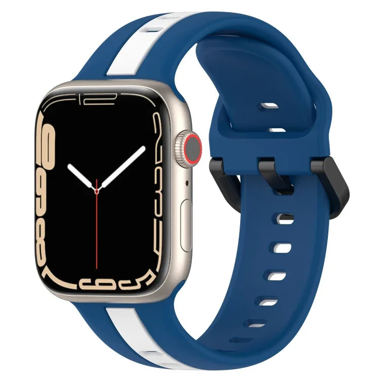 Bracelet de montre en silicone à boucle à double couleur, pour Apple Watch Ultra 49 mm, pour Apple Watch Series 8&7 45 mm, pour Apple Watch Series 8&7 41 mm