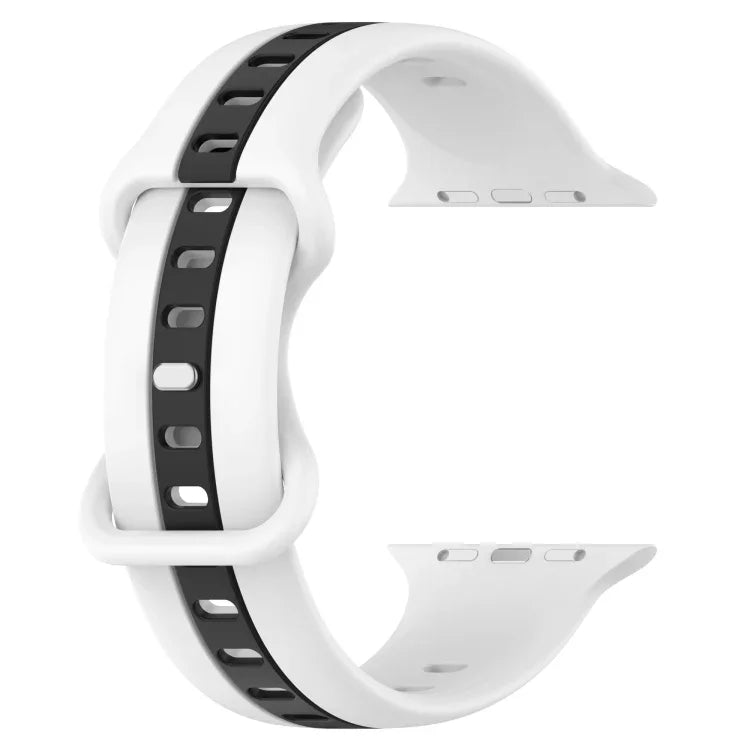 Bracelet de montre en silicone bicolore à boucle papillon, Pour Apple Watch Ultra 49 mm, Pour Apple Watch Series 8&7 45 mm, Pour Apple Watch Series 8&7 41 mm