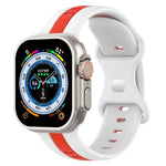 Bracelet de montre en silicone bicolore à boucle papillon, Pour Apple Watch Ultra 49 mm, Pour Apple Watch Series 8&7 45 mm, Pour Apple Watch Series 8&7 41 mm