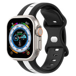 Bracelet de montre en silicone bicolore à boucle papillon, Pour Apple Watch Ultra 49 mm, Pour Apple Watch Series 8&7 45 mm, Pour Apple Watch Series 8&7 41 mm