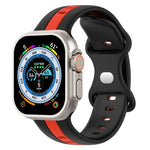 Bracelet de montre en silicone bicolore à boucle papillon, Pour Apple Watch Ultra 49 mm, Pour Apple Watch Series 8&7 45 mm, Pour Apple Watch Series 8&7 41 mm