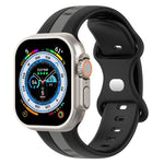 Bracelet de montre en silicone bicolore à boucle papillon, Pour Apple Watch Ultra 49 mm, Pour Apple Watch Series 8&7 45 mm, Pour Apple Watch Series 8&7 41 mm