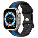 Bracelet de montre en silicone bicolore à boucle papillon, Pour Apple Watch Ultra 49 mm, Pour Apple Watch Series 8&7 45 mm, Pour Apple Watch Series 8&7 41 mm