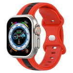 Bracelet de montre en silicone bicolore à boucle papillon, Pour Apple Watch Ultra 49 mm, Pour Apple Watch Series 8&7 45 mm, Pour Apple Watch Series 8&7 41 mm