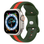 Bracelet de montre en silicone bicolore à boucle papillon, Pour Apple Watch Ultra 49 mm, Pour Apple Watch Series 8&7 45 mm, Pour Apple Watch Series 8&7 41 mm