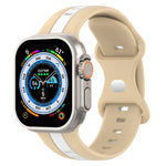 Bracelet de montre en silicone bicolore à boucle papillon, Pour Apple Watch Ultra 49 mm, Pour Apple Watch Series 8&7 45 mm, Pour Apple Watch Series 8&7 41 mm