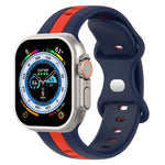 Bracelet de montre en silicone bicolore à boucle papillon, Pour Apple Watch Ultra 49 mm, Pour Apple Watch Series 8&7 45 mm, Pour Apple Watch Series 8&7 41 mm