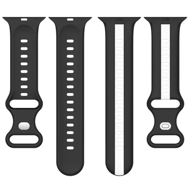 Bracelet de montre en silicone bicolore à boucle papillon, Pour Apple Watch Ultra 49 mm, Pour Apple Watch Series 8&7 45 mm, Pour Apple Watch Series 8&7 41 mm