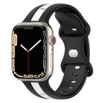 Bracelet de montre en silicone bicolore à boucle papillon, Pour Apple Watch Ultra 49 mm, Pour Apple Watch Series 8&7 45 mm, Pour Apple Watch Series 8&7 41 mm