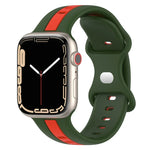Bracelet de montre en silicone bicolore à boucle papillon, Pour Apple Watch Ultra 49 mm, Pour Apple Watch Series 8&7 45 mm, Pour Apple Watch Series 8&7 41 mm