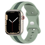 Bracelet de montre en silicone bicolore à boucle papillon, Pour Apple Watch Ultra 49 mm, Pour Apple Watch Series 8&7 45 mm, Pour Apple Watch Series 8&7 41 mm