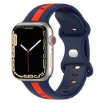 Bracelet de montre en silicone bicolore à boucle papillon, Pour Apple Watch Ultra 49 mm, Pour Apple Watch Series 8&7 45 mm, Pour Apple Watch Series 8&7 41 mm
