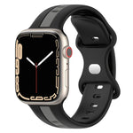 Bracelet de montre en silicone bicolore à boucle papillon, Pour Apple Watch Ultra 49 mm, Pour Apple Watch Series 8&7 45 mm, Pour Apple Watch Series 8&7 41 mm