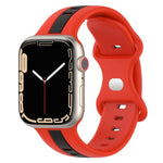 Bracelet de montre en silicone bicolore à boucle papillon, Pour Apple Watch Ultra 49 mm, Pour Apple Watch Series 8&7 45 mm, Pour Apple Watch Series 8&7 41 mm