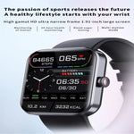 Montre connectée F57L avec écran couleur de 1,91 pouce, compatible avec la surveillance de la fréquence cardiaque et de la pression artérielle.