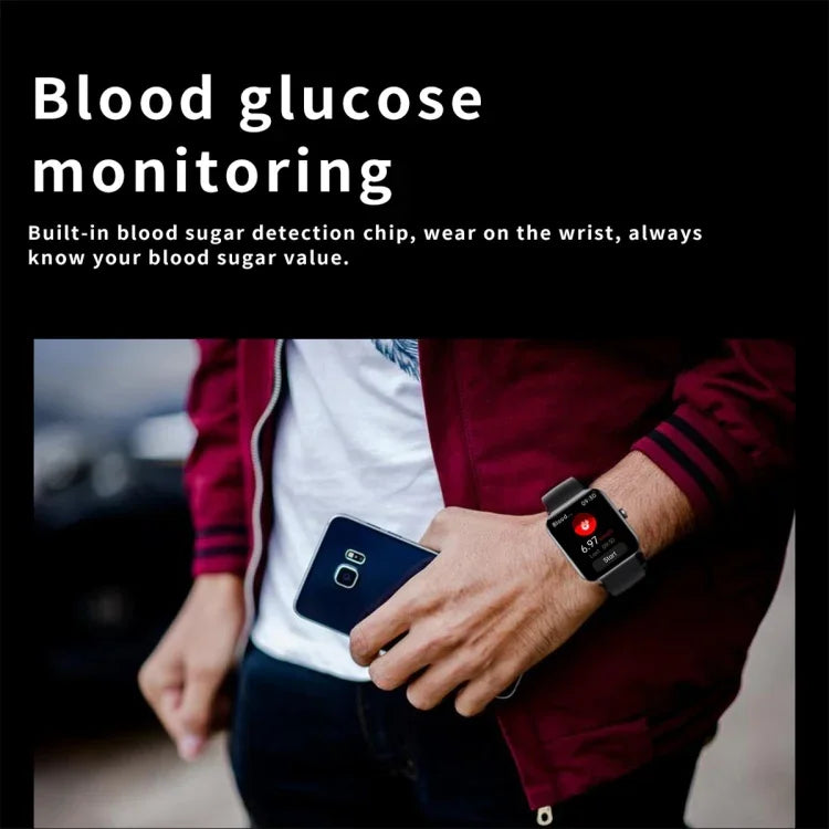 Montre connectée F57L avec écran couleur de 1,91 pouce, compatible avec la surveillance de la fréquence cardiaque et de la pression artérielle.