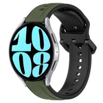 Bracelet de montre en silicone bicolore à boucle convexe de 20 mm, pour Samsung Galaxy Watch 6 40 mm, pour Samsung Galaxy Watch 6 Classic 43 mm