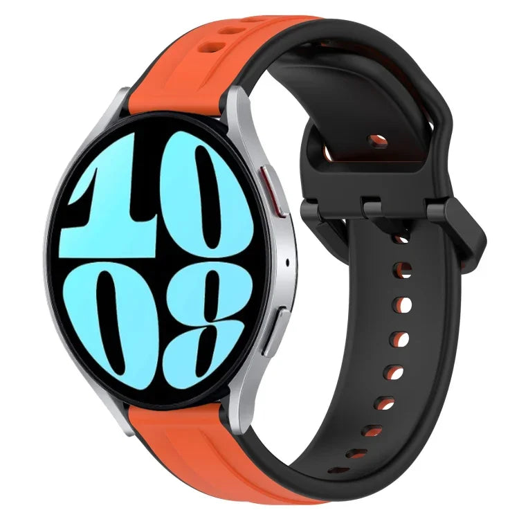 Bracelet de montre en silicone bicolore à boucle convexe de 20 mm, pour Samsung Galaxy Watch 6 40 mm, pour Samsung Galaxy Watch 6 Classic 43 mm