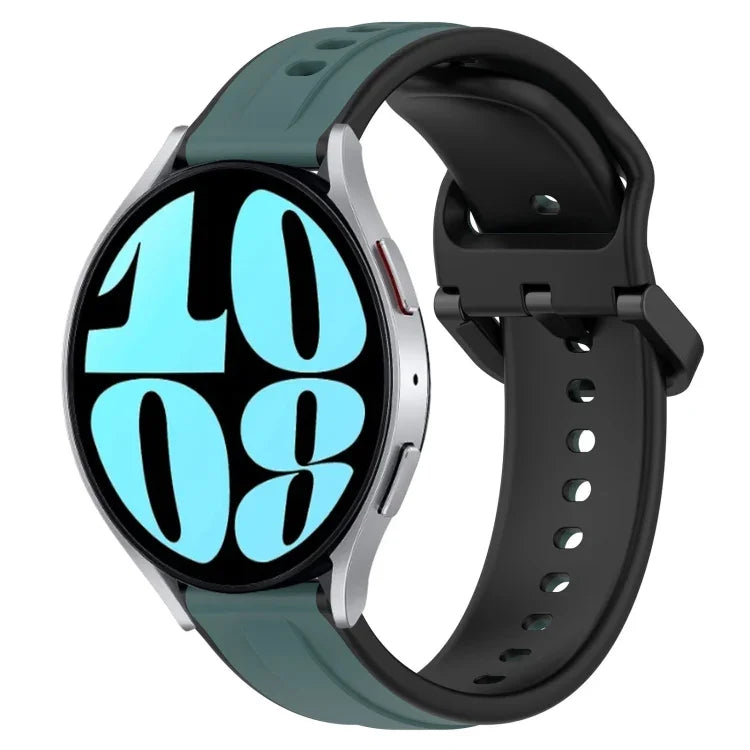 Bracelet de montre en silicone bicolore à boucle convexe de 20 mm, pour Samsung Galaxy Watch 6 40 mm, pour Samsung Galaxy Watch 6 Classic 43 mm