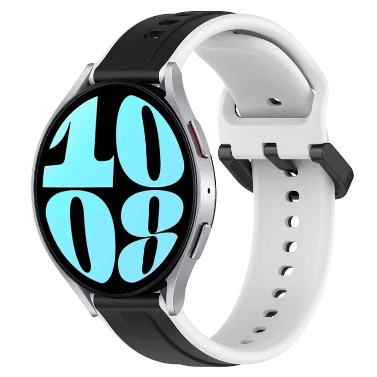 Bracelet de montre en silicone bicolore à boucle convexe de 20 mm, pour Samsung Galaxy Watch 6 40 mm, pour Samsung Galaxy Watch 6 Classic 43 mm