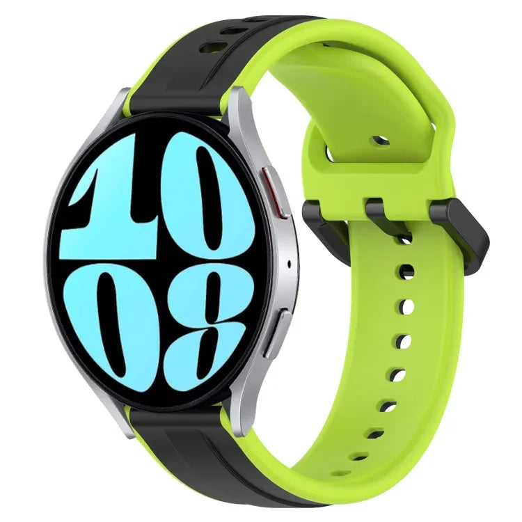 Bracelet de montre en silicone bicolore à boucle convexe de 20 mm, pour Samsung Galaxy Watch 6 40 mm, pour Samsung Galaxy Watch 6 Classic 43 mm