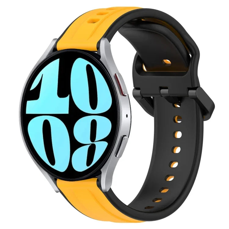 Bracelet de montre en silicone bicolore à boucle convexe de 20 mm, pour Samsung Galaxy Watch 6 40 mm, pour Samsung Galaxy Watch 6 Classic 43 mm