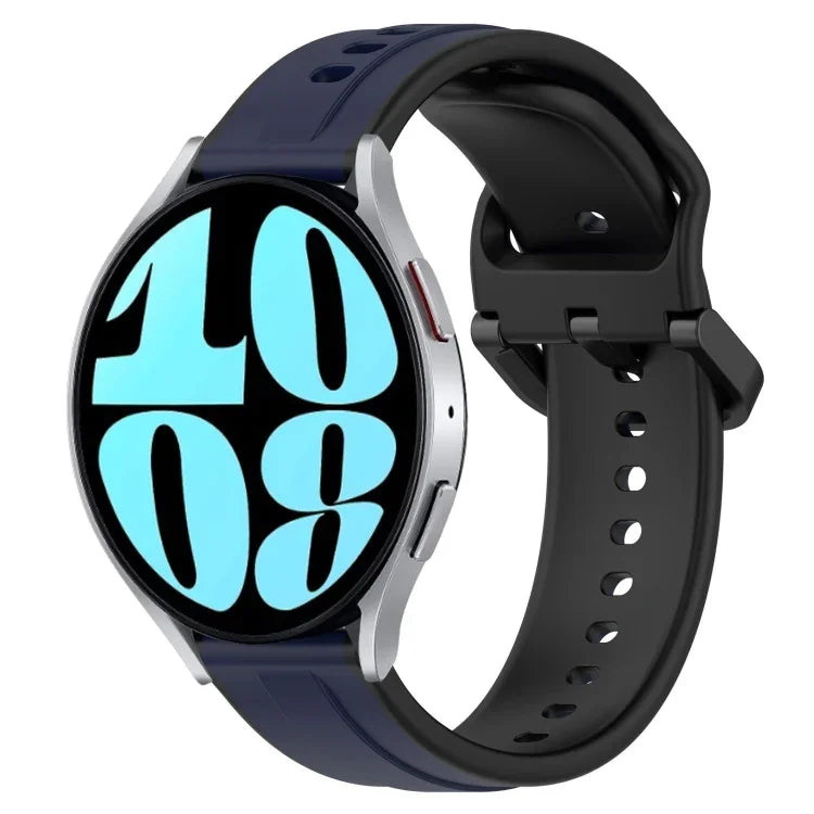 Bracelet de montre en silicone bicolore à boucle convexe de 20 mm, pour Samsung Galaxy Watch 6 40 mm, pour Samsung Galaxy Watch 6 Classic 43 mm