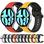 Bracelet de montre en silicone bicolore à boucle convexe de 20 mm, pour Samsung Galaxy Watch 6 40 mm, pour Samsung Galaxy Watch 6 Classic 43 mm