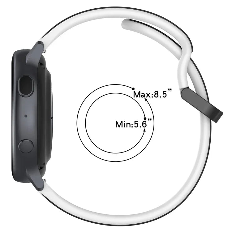 Bracelet de montre en silicone bicolore à boucle convexe de 20 mm, pour Samsung Galaxy Watch 6 40 mm, pour Samsung Galaxy Watch 6 Classic 43 mm