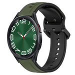 Bracelet de montre en silicone bicolore à boucle convexe de 20 mm, pour Samsung Galaxy Watch 6 40 mm, pour Samsung Galaxy Watch 6 Classic 43 mm