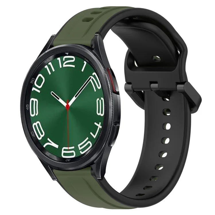 Bracelet de montre en silicone bicolore à boucle convexe de 20 mm, pour Samsung Galaxy Watch 6 40 mm, pour Samsung Galaxy Watch 6 Classic 43 mm