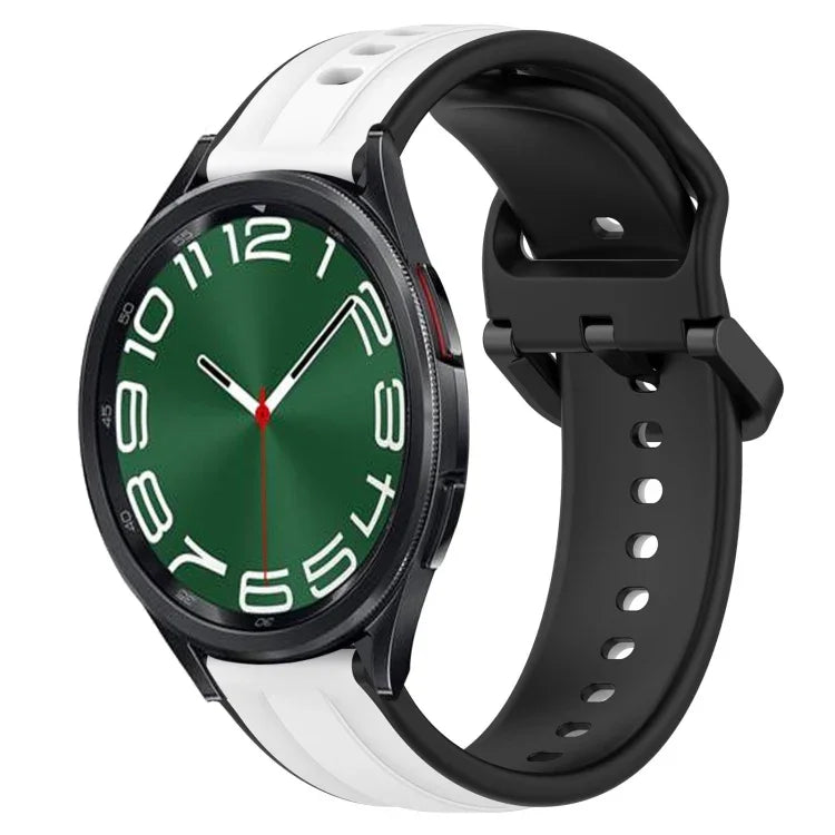 Bracelet de montre en silicone bicolore à boucle convexe de 20 mm, pour Samsung Galaxy Watch 6 40 mm, pour Samsung Galaxy Watch 6 Classic 43 mm