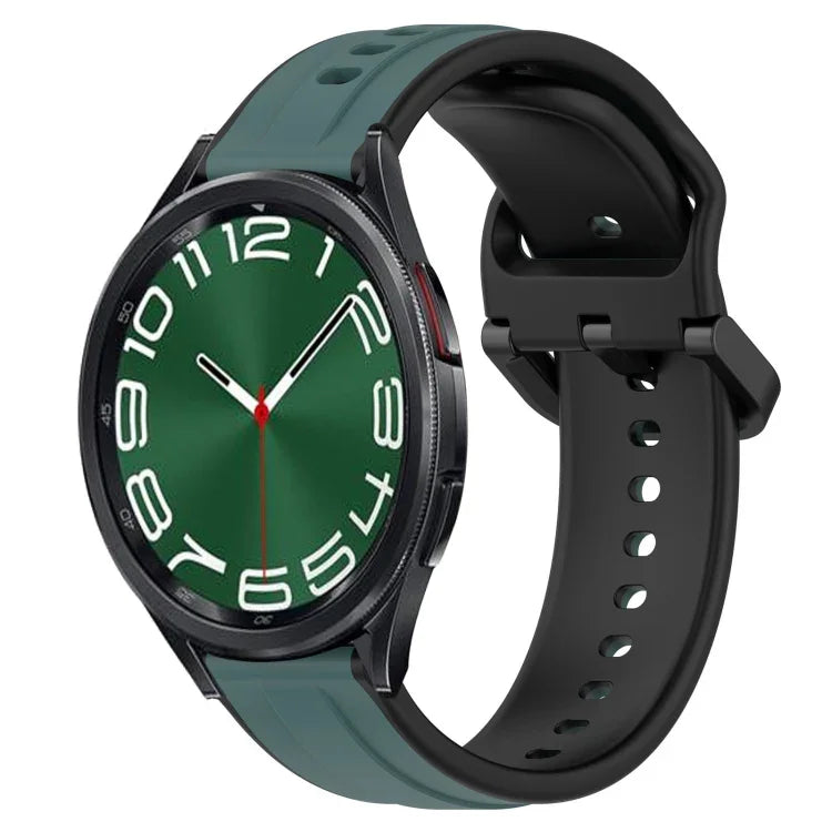 Bracelet de montre en silicone bicolore à boucle convexe de 20 mm, pour Samsung Galaxy Watch 6 40 mm, pour Samsung Galaxy Watch 6 Classic 43 mm