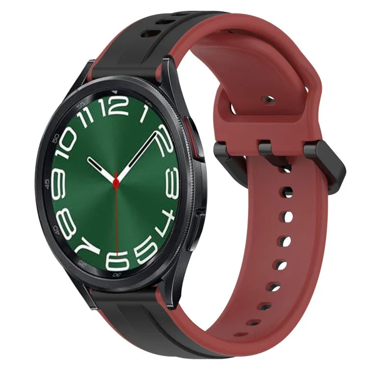 Bracelet de montre en silicone bicolore à boucle convexe de 20 mm, pour Samsung Galaxy Watch 6 40 mm, pour Samsung Galaxy Watch 6 Classic 43 mm